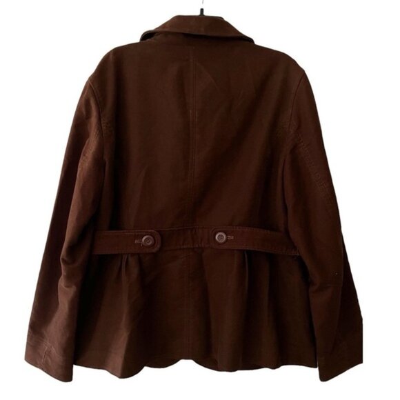 LL Bean Brushed Cotton Belted Barn Jacket Brown Size XL - Picture 6 of 10